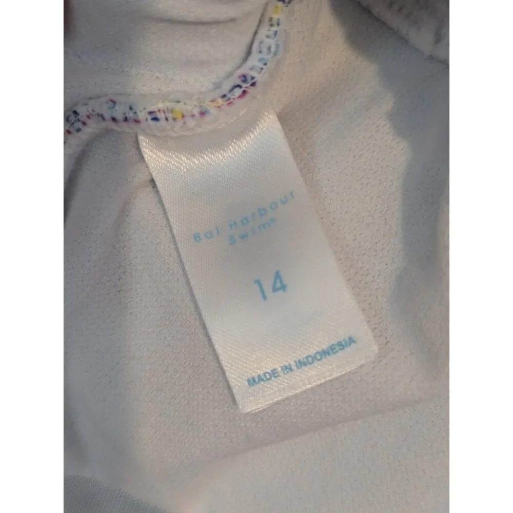 Bal Barbour Womens Swimsuit 14‎ One Piece V Neck, Blue & White Geometric - Picture 12 of 16